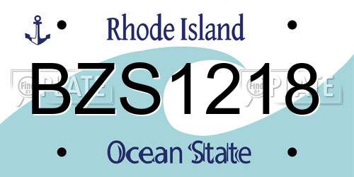 BZS1218 Rhode Island License Plate