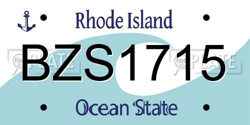 BZS1715 Rhode Island License Plate