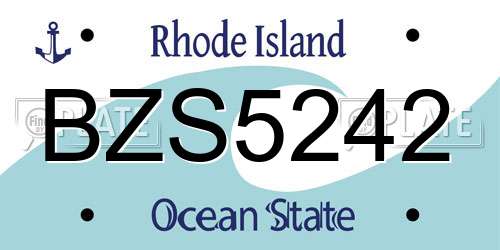 BZS5242 Rhode Island License Plate