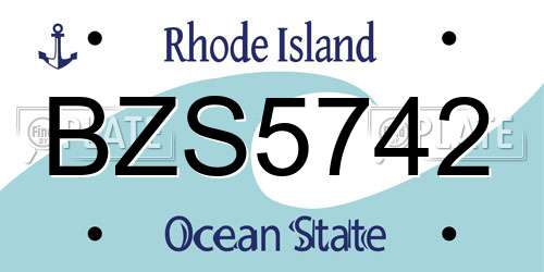 BZS5742 Rhode Island License Plate