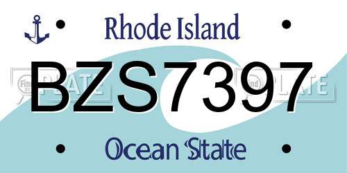 BZS7397 Rhode Island License Plate