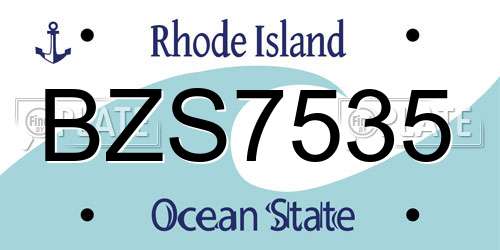 BZS7535 Rhode Island License Plate