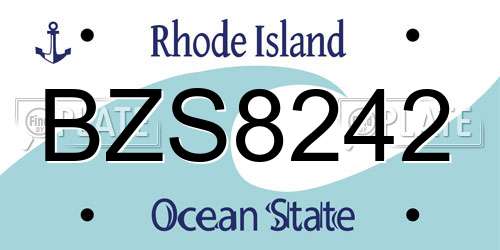 BZS8242 Rhode Island License Plate