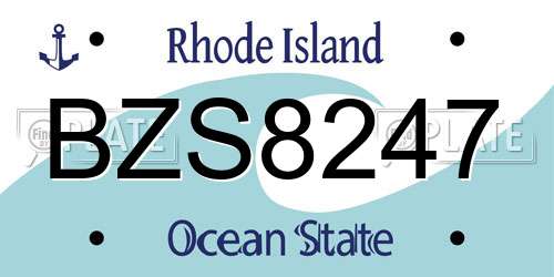 BZS8247 Rhode Island License Plate