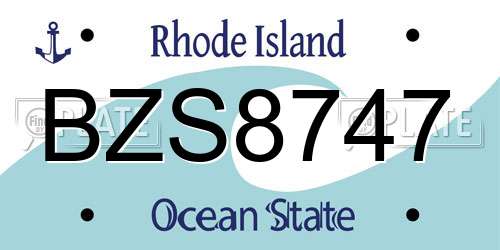 BZS8747 Rhode Island License Plate
