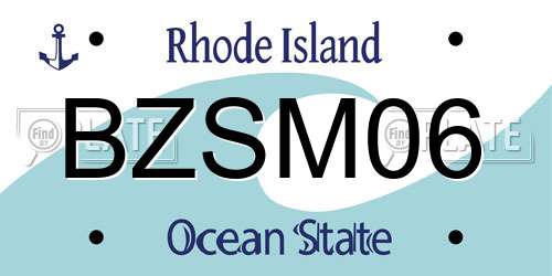 BZSM06 Rhode Island License Plate