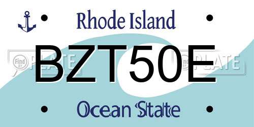 BZT50E Rhode Island License Plate