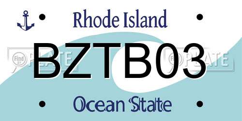 BZTB03 Rhode Island License Plate