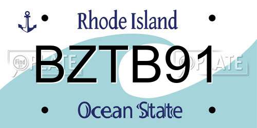 BZTB91 Rhode Island License Plate