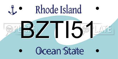 BZTI51 Rhode Island License Plate