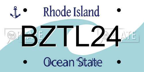 BZTL24 Rhode Island License Plate