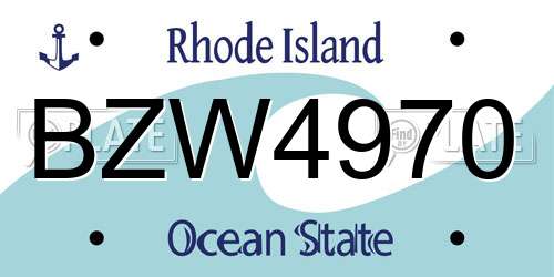 BZW4970 Rhode Island License Plate