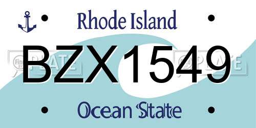 BZX1549 Rhode Island License Plate