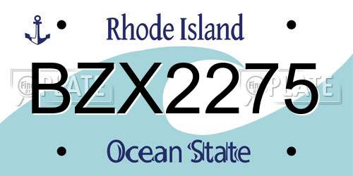 BZX2275 Rhode Island License Plate