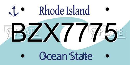 BZX7775 Rhode Island License Plate