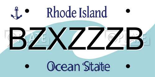 BZXZZZB Rhode Island License Plate