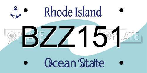 BZZ151 Rhode Island License Plate