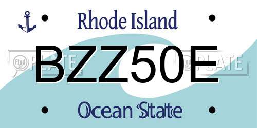 BZZ50E Rhode Island License Plate