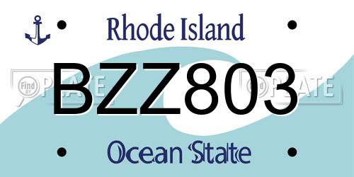 BZZ803 Rhode Island License Plate