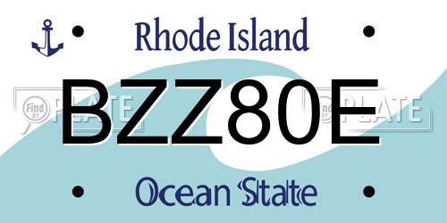 BZZ80E Rhode Island License Plate