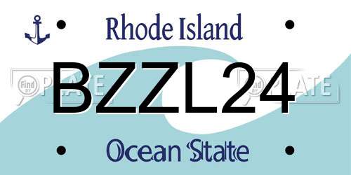 BZZL24 Rhode Island License Plate