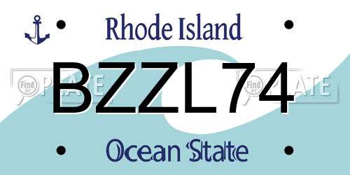 BZZL74 Rhode Island License Plate