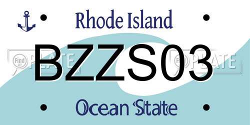 BZZS03 Rhode Island License Plate