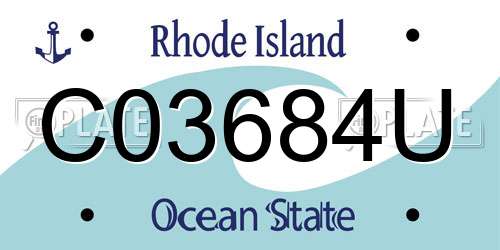 C03684U Rhode Island License Plate