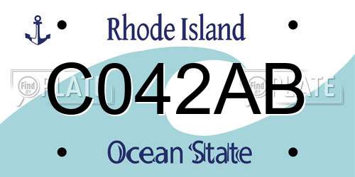 C042AB Rhode Island License Plate