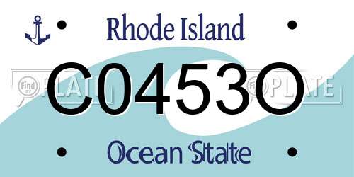 C0453O Rhode Island License Plate