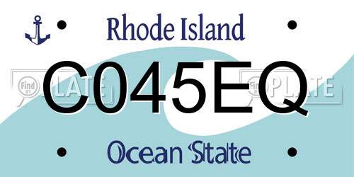 C045EQ Rhode Island License Plate