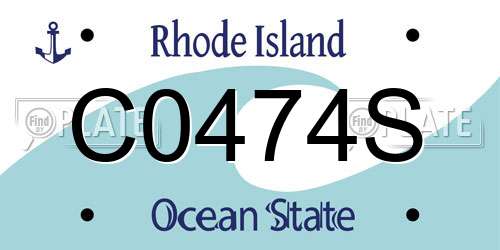 C0474S Rhode Island License Plate