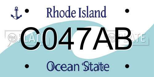 C047AB Rhode Island License Plate