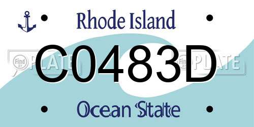 C0483D Rhode Island License Plate