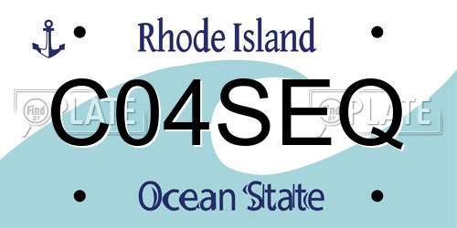 C04SEQ Rhode Island License Plate
