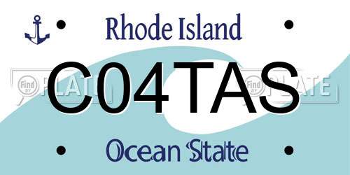 C04TAS Rhode Island License Plate