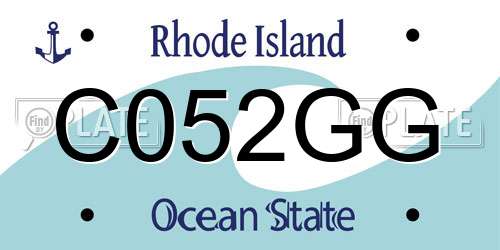 C052GG Rhode Island License Plate