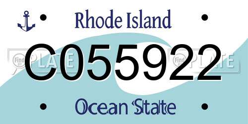 C055922 Rhode Island License Plate