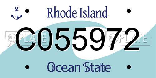 C055972 Rhode Island License Plate