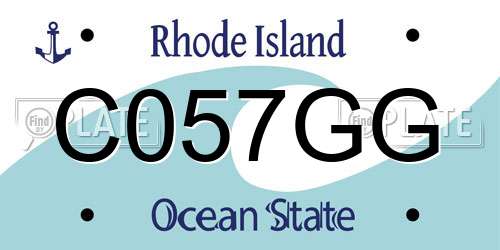 C057GG Rhode Island License Plate