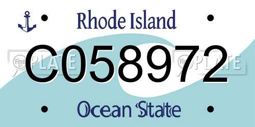 C058972 Rhode Island License Plate
