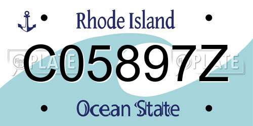 C05897Z Rhode Island License Plate