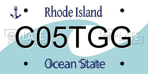 C05TGG Rhode Island License Plate