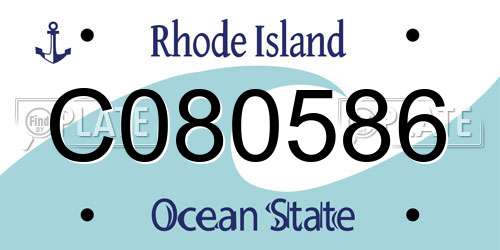 C080586 Rhode Island License Plate