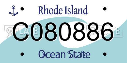 C080886 Rhode Island License Plate
