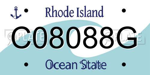 C08088G Rhode Island License Plate