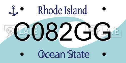 C082GG Rhode Island License Plate
