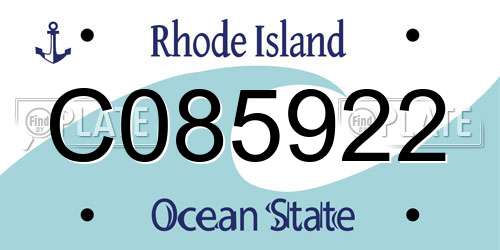 C085922 Rhode Island License Plate