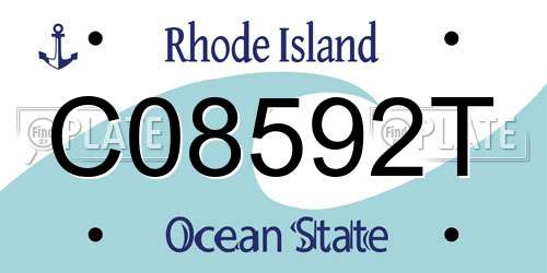 C08592T Rhode Island License Plate