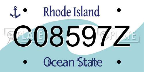 C08597Z Rhode Island License Plate